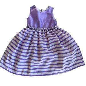 American Princess girls lavender & white striped sleeveless formal dress size 4T